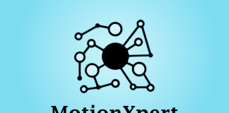 MotionXpert - Realtime Movement Assessment Logo with interconnected dots and blue background.