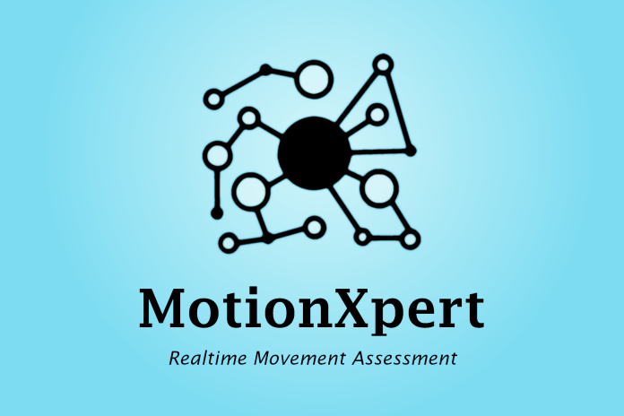 MotionXpert - Realtime Movement Assessment Logo with interconnected dots and blue background.